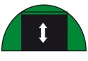 Giebel mit aufrollbarem Tor (B 4,0 m x 3,5 m)